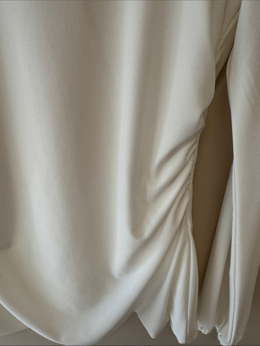 White House Black Market White Long-Sleeve Top with Gold Chain Detail - Picture 4 of 8